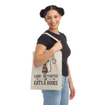 Cats & Books Canvas Tote Bag - Vintage style - Gifts For Reading Addicts