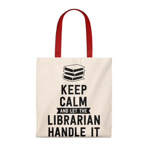Let The Librarian Handle It Canvas Tote Bag - Vintage style - Gifts For Reading Addicts