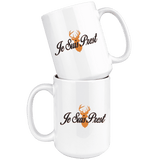 "Je Suis Prest"15oz White Mug - Gifts For Reading Addicts