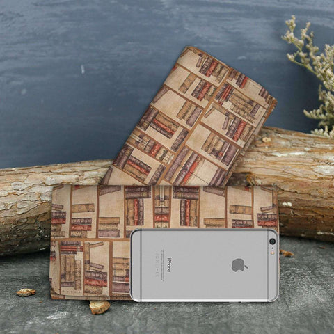 "Book Pattern"Brown Womens Wallet - Gifts For Reading Addicts