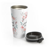 I Just Want To Read - Eco-friendly Stainless Steel Travel Mug With Floral Bookish Design - Gifts For Reading Addicts