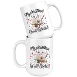 "My Christmas Is All Booked"15oz White Christmas Mug - Gifts For Reading Addicts
