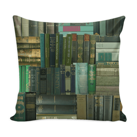Book Spines Pillow Cover Green - Gifts For Reading Addicts