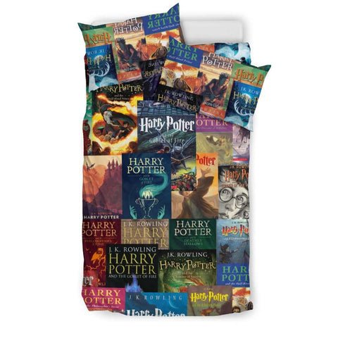 HP Book Cover Pattern Bedding - Gifts For Reading Addicts