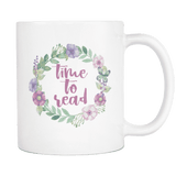 "Time to read"white 11oz mug - Gifts For Reading Addicts