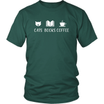 "Cats Books Coffee" Unisex T-Shirt - Gifts For Reading Addicts