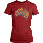 "Australia Bookish Map" Women's Fitted T-shirt - Gifts For Reading Addicts