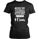 "Punish A Bookworm" Women's Fitted T-shirt - Gifts For Reading Addicts