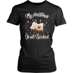 "My Christmas Is All Booked" Women's Fitted T-shirt - Gifts For Reading Addicts