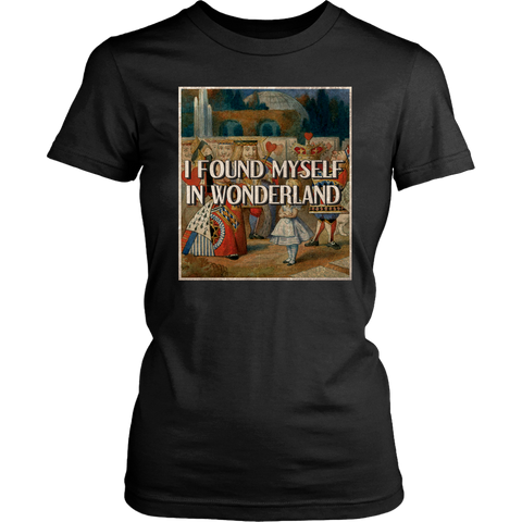 "I Found Myself In Wonderland" Women's Fitted T-shirt - Gifts For Reading Addicts
