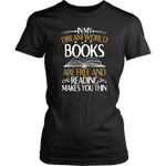 "In My Dream World" Women's Fitted T-shirt - Gifts For Reading Addicts