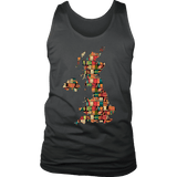"UK Bookish Map" Men's Tank Top - Gifts For Reading Addicts