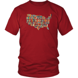"USA Bookish Map" Unisex T-Shirt - Gifts For Reading Addicts
