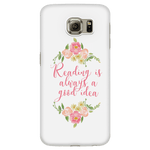 Reading floral phone case white - Gifts For Reading Addicts