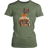 "Drink Good Coffee" Women's Fitted T-shirt - Gifts For Reading Addicts