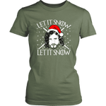 "Let It Snow" Women's Fitted T-shirt - Gifts For Reading Addicts