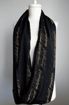 Black Lord of the Rings Handmade Infinity Scarf Limited Edition - Gifts For Reading Addicts