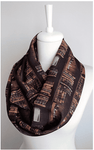 Bookshelf brown Infinity Scarf Handmade Limited Edition - Gifts For Reading Addicts