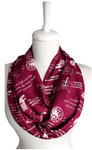 Claret Red Game Of Thrones Themes Infinity Scarf Handmade Limited Edition - Gifts For Reading Addicts