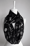 Black Game Of Thrones Themes Infinity Scarf Handmade Limited Edition - Gifts For Reading Addicts