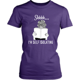 "Shhhh I'm Self Isolating" Women's Fitted T-shirt - Gifts For Reading Addicts