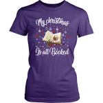 "My Christmas Is All Booked" Women's Fitted T-shirt - Gifts For Reading Addicts