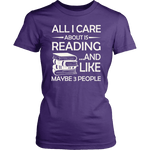 "All I Care About Is Reading" Women's Fitted T-shirt - Gifts For Reading Addicts