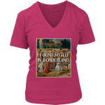 "I Found Myself In Wonderland" V-neck Tshirt - Gifts For Reading Addicts