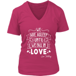 "We fall in love" V-neck Tshirt - Gifts For Reading Addicts