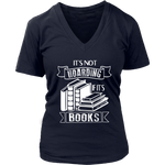 "It's Not Hoarding If It's Books" V-neck Tshirt - Gifts For Reading Addicts