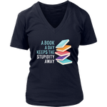 "A Book A Day" V-neck Tshirt - Gifts For Reading Addicts