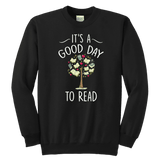 "It's a good day to read" YOUTH CREWNECK SWEATSHIRT - Gifts For Reading Addicts