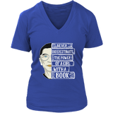 Ruth Bader "A Girl With A Book" V-neck Tshirt - Gifts For Reading Addicts