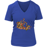 "Canada Bookish Map" V-neck Tshirt - Gifts For Reading Addicts