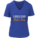 "I'd Rather Be Reading SK" V-neck Tshirt - Gifts For Reading Addicts