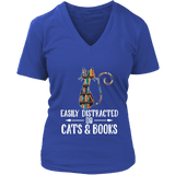 "Cats and books" V-neck Tshirt - Gifts For Reading Addicts