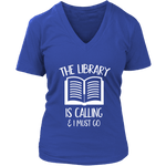 "The library" V-neck Tshirt - Gifts For Reading Addicts
