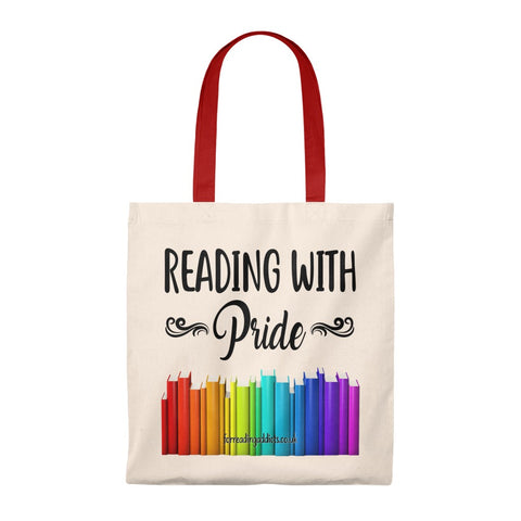 Reading With Pride Bookish Canvas Tote Bag - Vintage style - Gifts For Reading Addicts