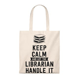 Let The Librarian Handle It Canvas Tote Bag - Vintage style - Gifts For Reading Addicts