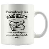 "Book addict"11oz white mug - Gifts For Reading Addicts