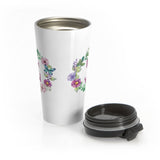 Time To Read - Eco-friendly Stainless Steel Travel Mug With Floral Bookish Design - Gifts For Reading Addicts