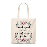 Read Good Books Floral Canvas Tote Bag - Vintage style - Gifts For Reading Addicts