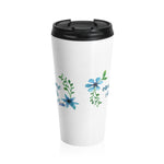 Just One More Chapter - Eco-friendly Stainless Steel Travel Mug With Floral Bookish Design - Gifts For Reading Addicts