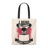 I Read So I Don't Choke People Canvas Tote Bag - Vintage style - Gifts For Reading Addicts