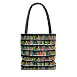 Bookshelf Pattern Tote Bag - Gifts For Reading Addicts