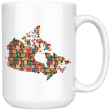 "Canada Bookish Map"15oz White Mug - Gifts For Reading Addicts