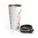 Reading Is Always A Good Idea - Eco-friendly Stainless Steel Travel Mug With Floral Bookish Design - Gifts For Reading Addicts