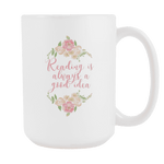 "reading"15oz white mug - Gifts For Reading Addicts