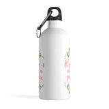 Reading Is Always A Good Idea - Stainless Steel Eco-friendly Water Bottle with bookish floral design - Gifts For Reading Addicts