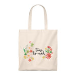 Time To Read Floral Canvas Tote Bag - Vintage style - Gifts For Reading Addicts